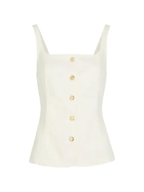 button-up square-neck denim top by GOOD AMERICAN