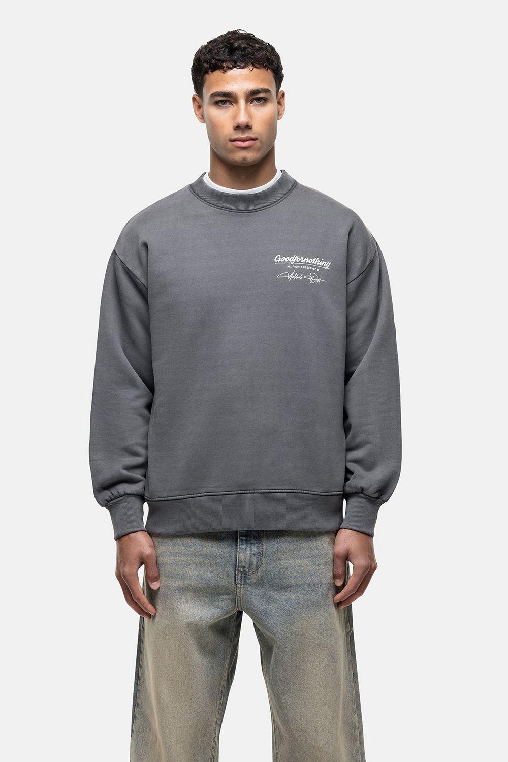 Graphic Back Print Crew Neck Sweatshirt by GOOD FOR NOTHING