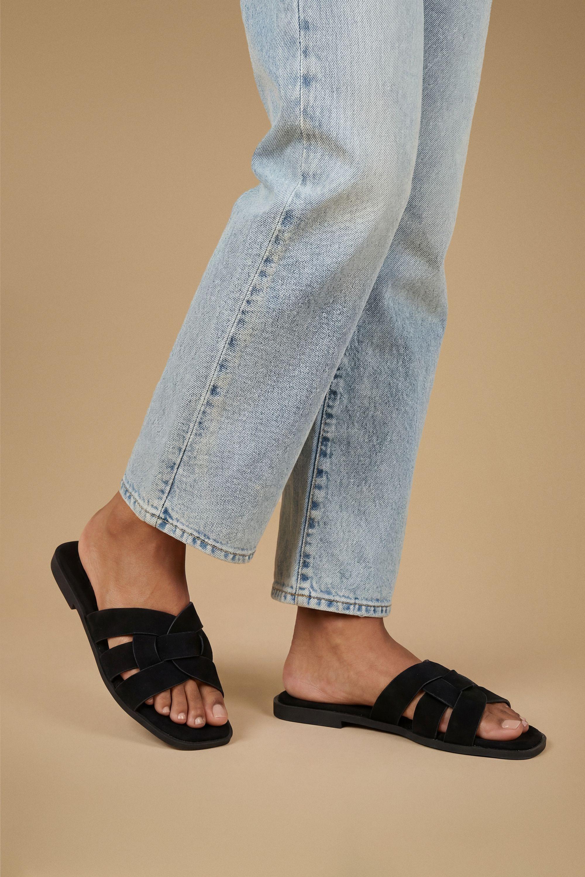 Good For The Sole: Farah Faux Suede Comfort Sliders by GOOD FOR THE SOLE