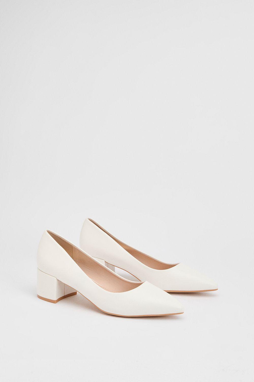 Good For The Sole: Rebecca Block Heel Faux Leather Court Shoes by GOOD FOR THE SOLE