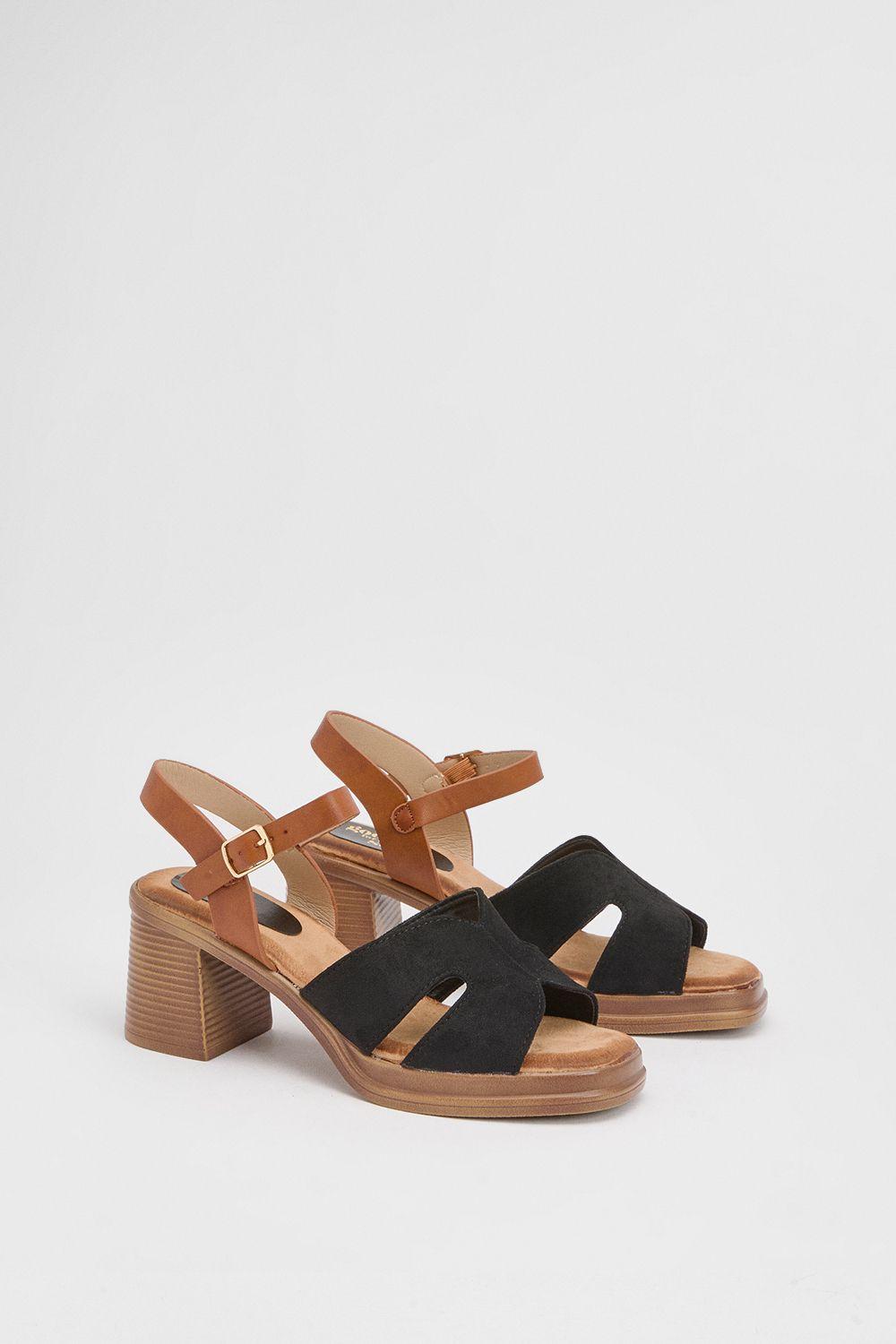 Good For The Sole: Temi Faux Suede Open Toe High Heeled Sandals by GOOD FOR THE SOLE