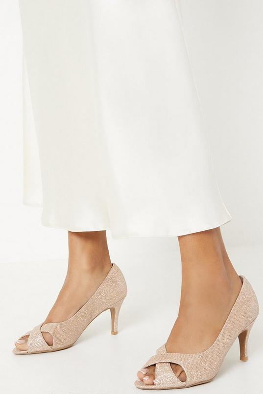 Good For The Sole: Wide Fit Honey Peep Toe Court Shoes by GOOD FOR THE SOLE