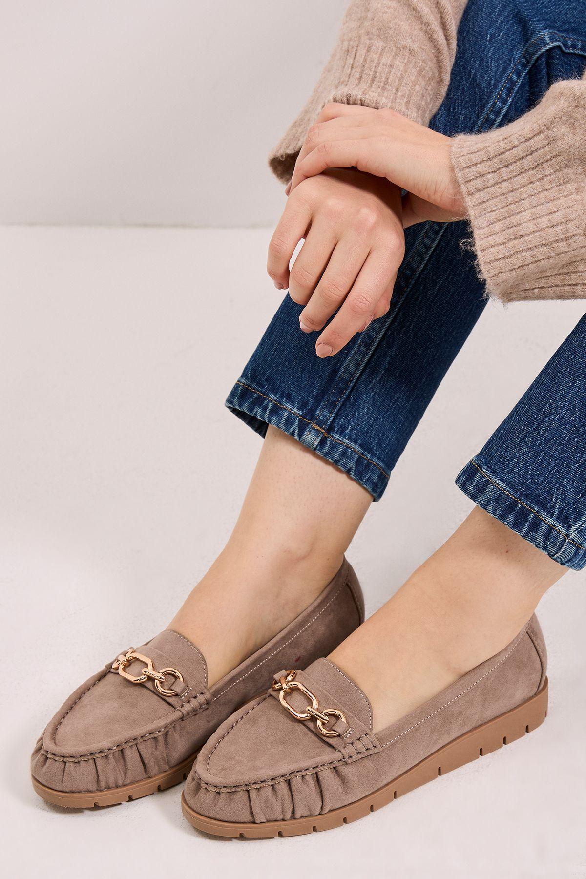 Good For The Sole: Wide Fit Mickie Faux Suede Snaffle Low Wedge Comfort Loafers by GOOD FOR THE SOLE