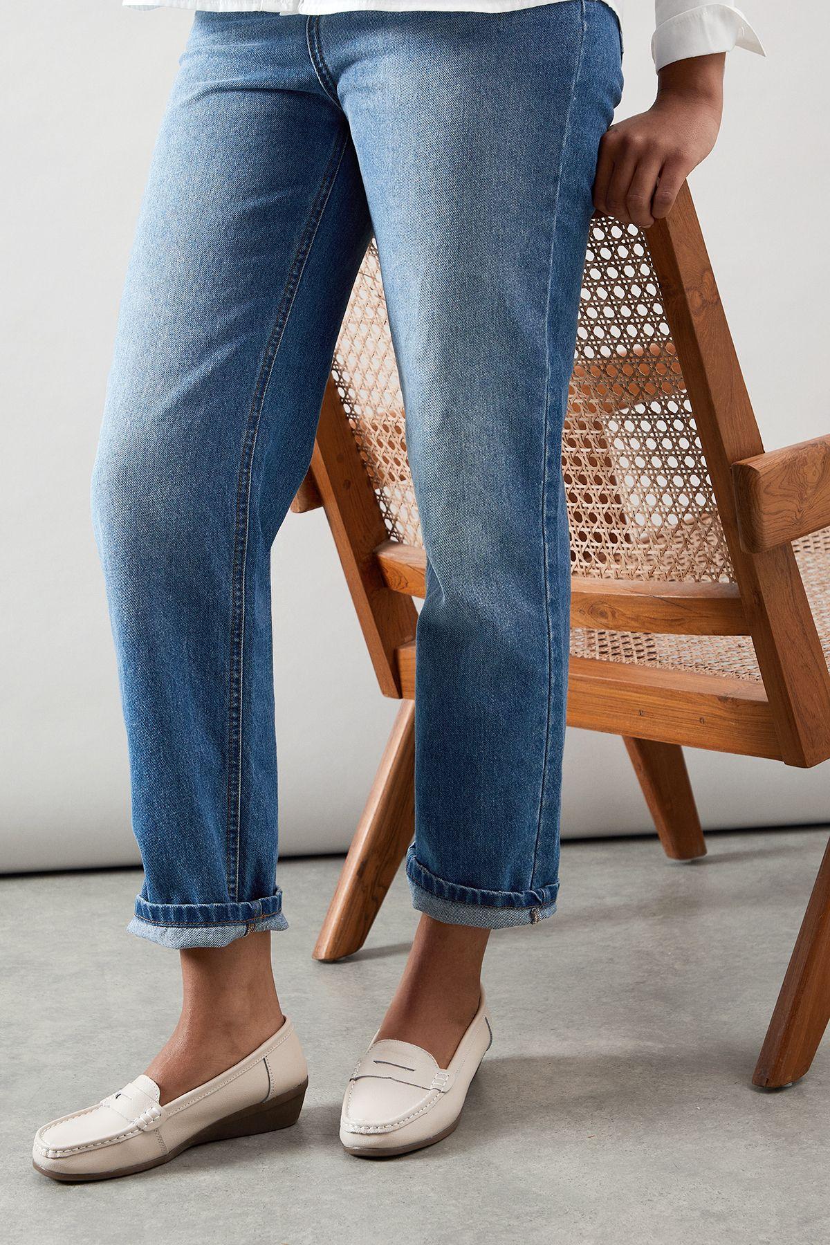 Good For The Sole: Wide Fit Niamh Leather Comfort Wedge Loafers by GOOD FOR THE SOLE