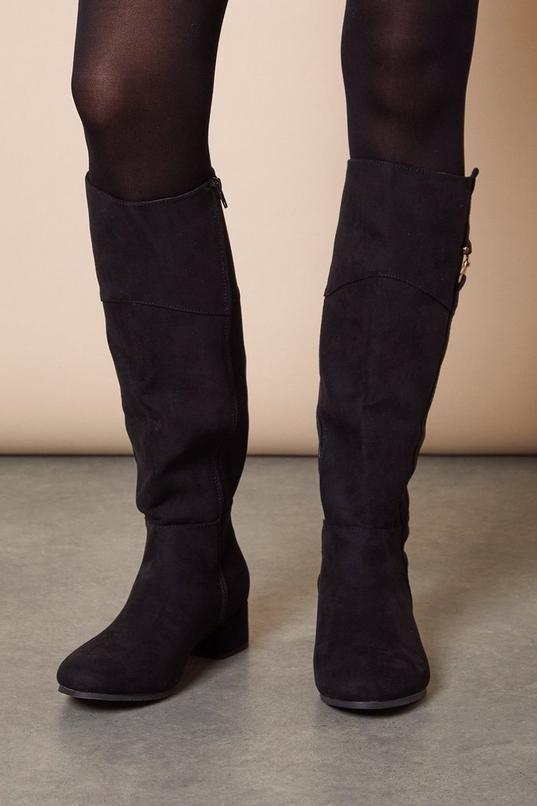 Good For The Sole: Wide Fit Oriana Comfort Trim Detail Low Heel Ankle Boots by GOOD FOR THE SOLE