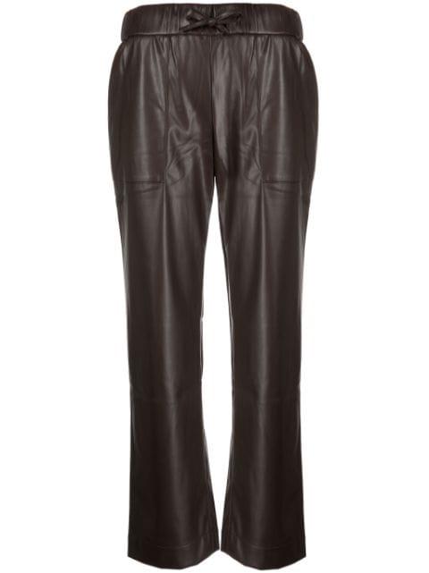 cropped faux leather trousers by GOODIOUS