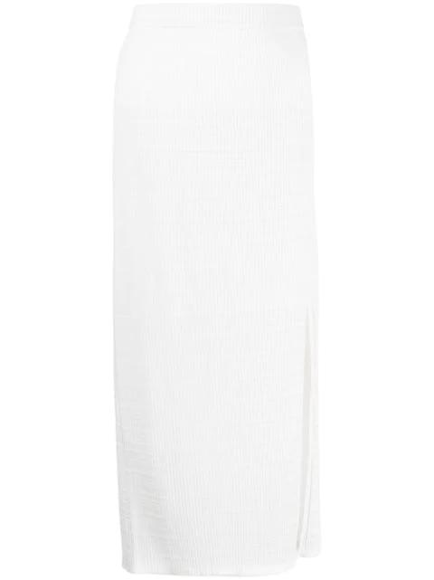 ribbed side-slit maxi skirt by GOODIOUS