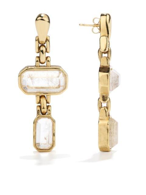 24kt gold plated drop earrings by GOOSSENS