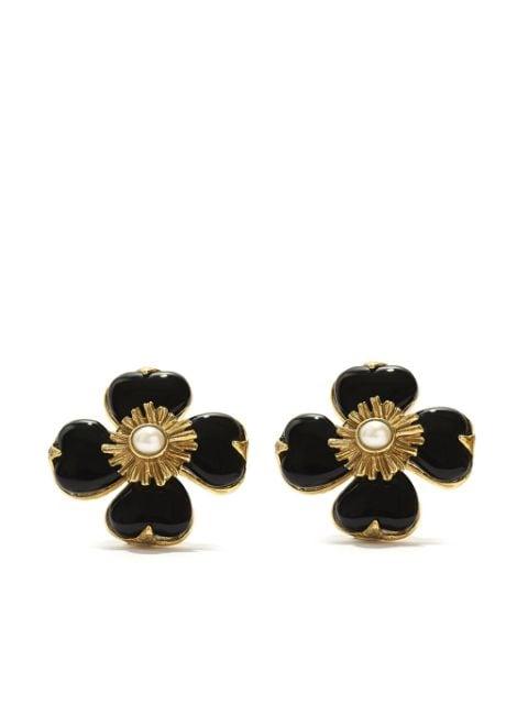 flower-motif clip-on earrings by GOOSSENS