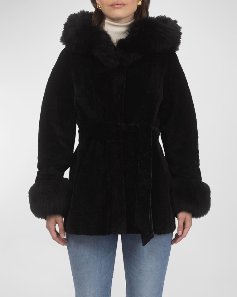 Belted Lamb Shearling Reversible Parka With Merinillo Lamb Shearling Trim by GORSKI