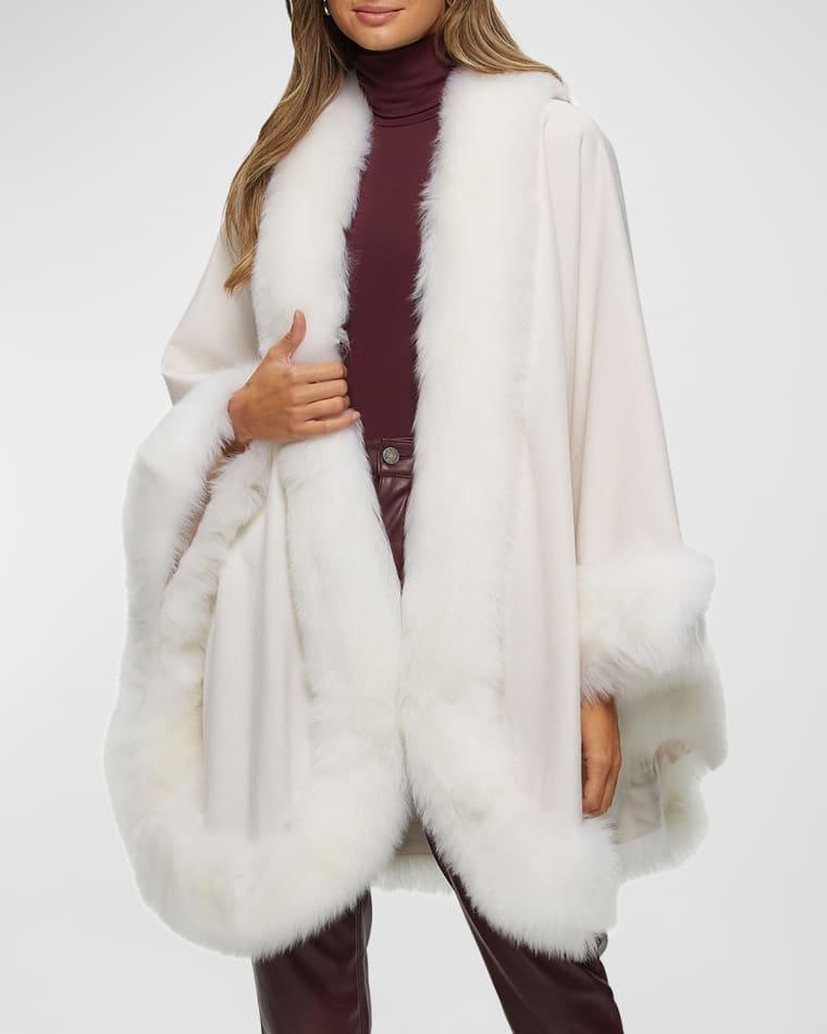 Cashmere Cape With Toscana Shearling Lamb Trim by GORSKI