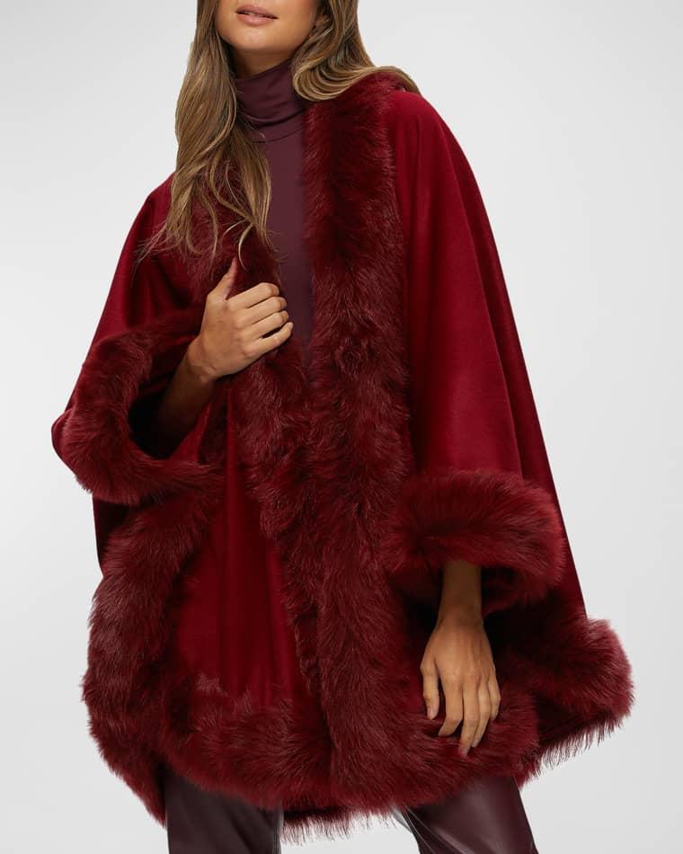 Cashmere Cape With Toscana Shearling Lamb Trim by GORSKI