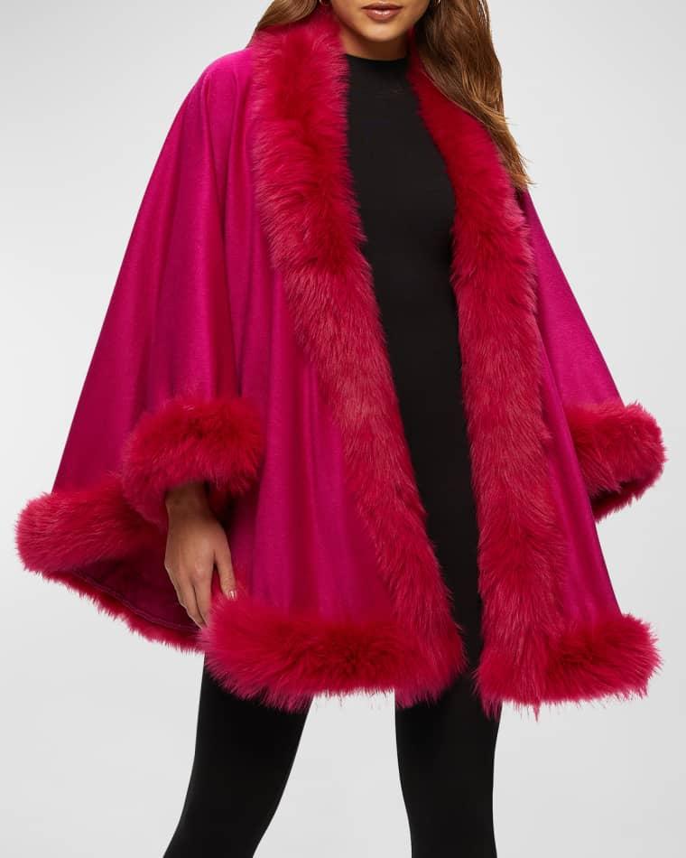 Cashmere Cape With Toscana Shearling Lamb Trim by GORSKI