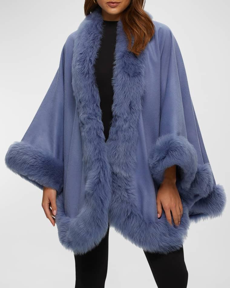 Cashmere Cape With Toscana Shearling Lamb Trim by GORSKI