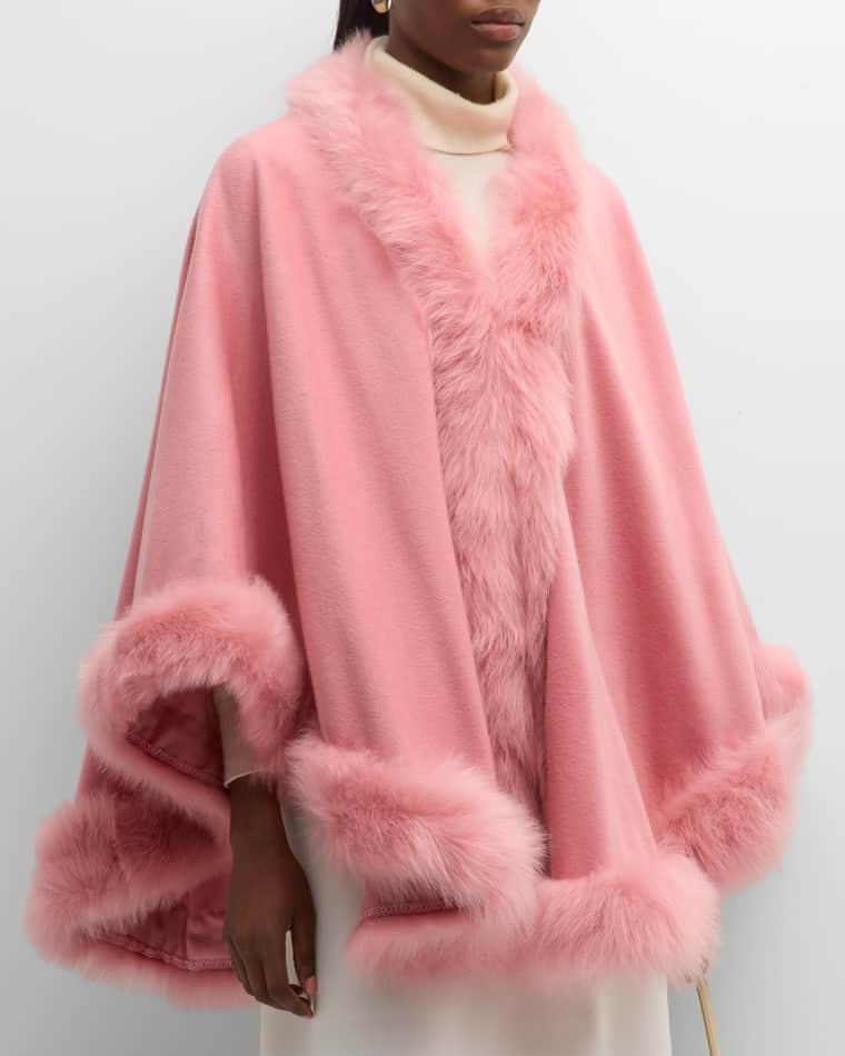 Cashmere Cape With Toscana Shearling Lamb Trim by GORSKI