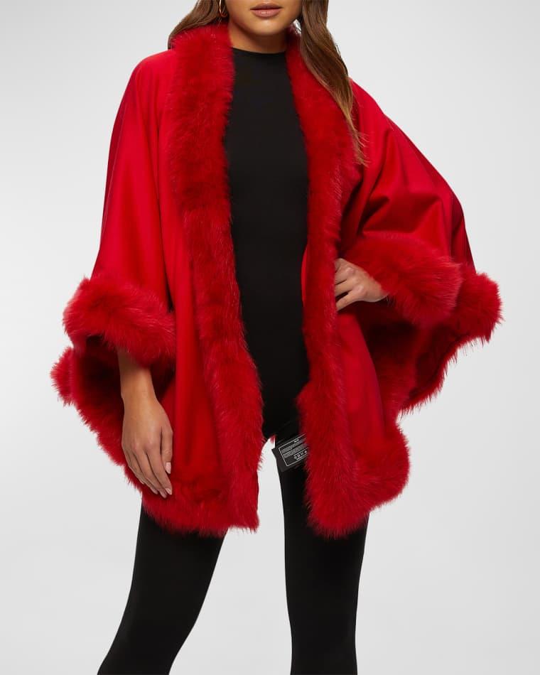 Cashmere Capelet with Lamb Shearling Trim by GORSKI