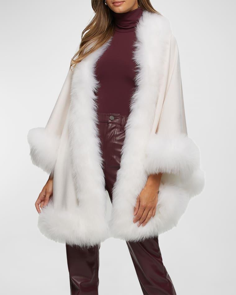 Cashmere Capelet with Lamb Shearling Trim by GORSKI