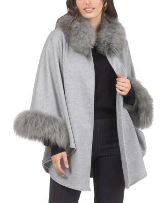 Cashmere & Wool Cape With Lamb Trim by GORSKI