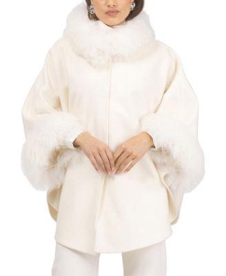 Cashmere & Wool Cape With Lamb Trim by GORSKI