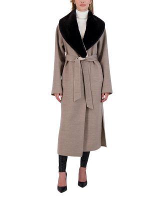 Detachable Shearling Lamb Collar Wool Coat by GORSKI