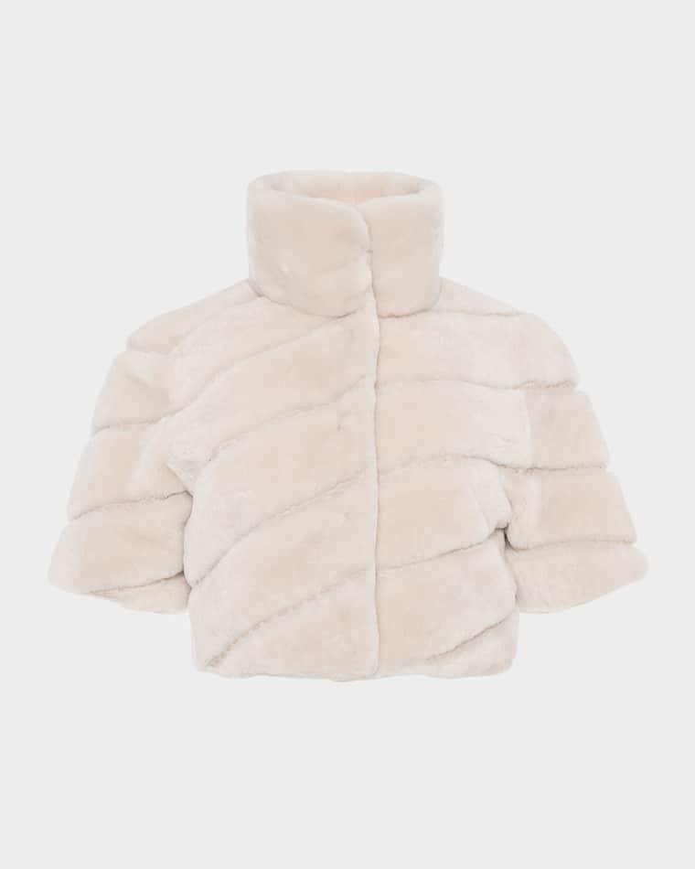 Diagonal Select Lamb Shearling Bolero Jacket by GORSKI