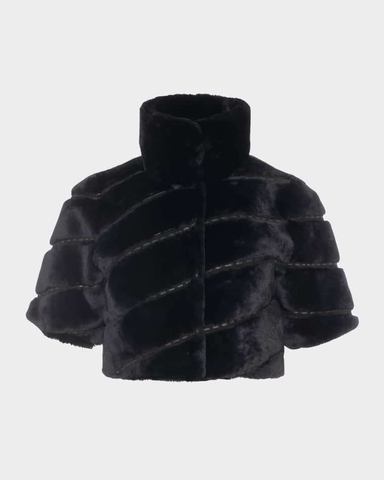 Diagonal Select Lamb Shearling Bolero Jacket by GORSKI
