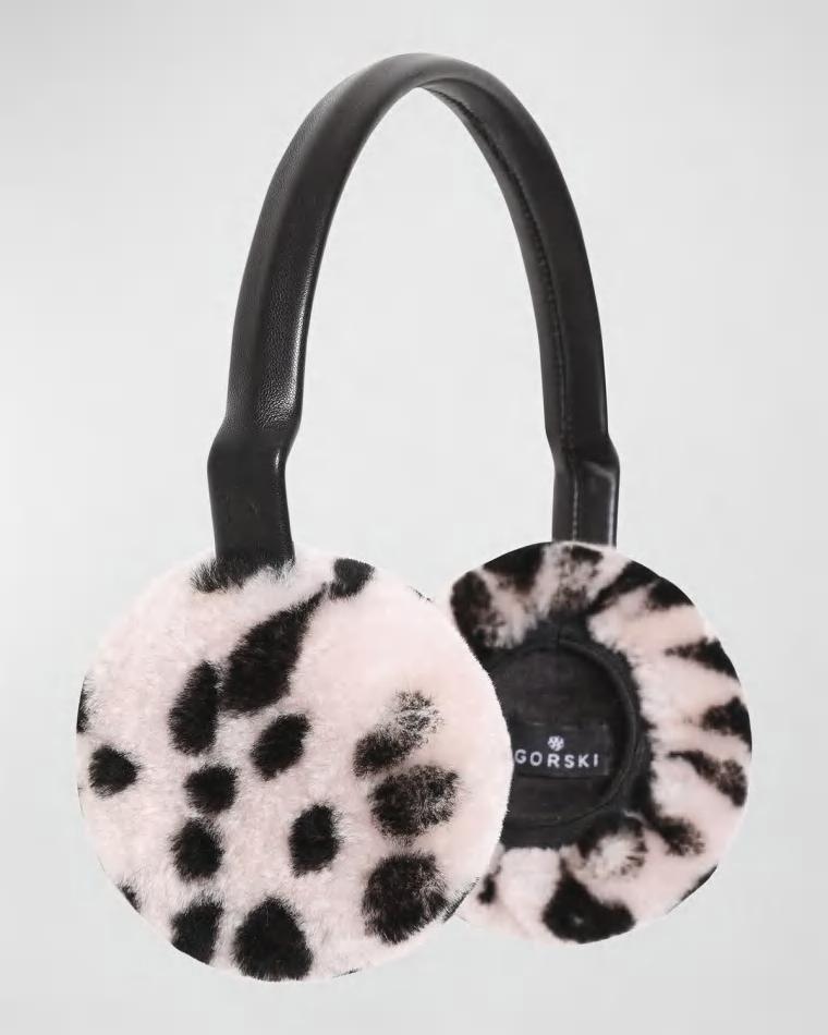 Dotted Lamb Shearling & Leather Earmuffs by GORSKI