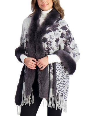 Double Face Cashmere Stole With Toscana Lamb Tape Top And Bottom by GORSKI