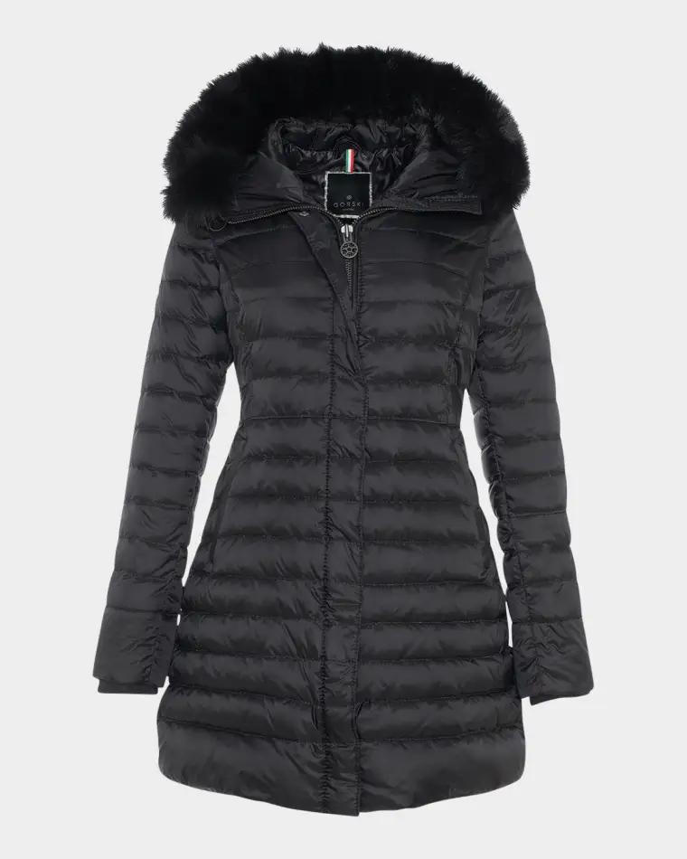 Down Apres-Ski Jacket with Detachable Toscana Lamb Hood Trim by GORSKI