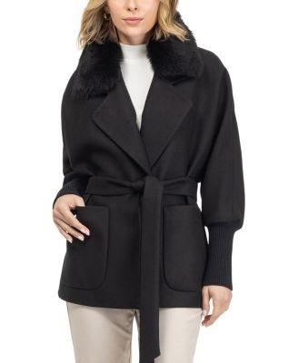 Fabric Jacket with Detachable Shearling Lamb Collar by GORSKI