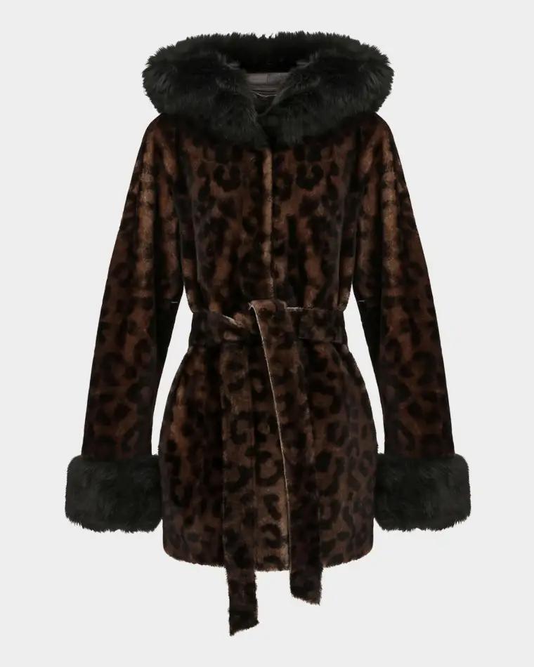 Hooded Lamb Shearling Parka with Merinillo Lamb Shearling Trim by GORSKI
