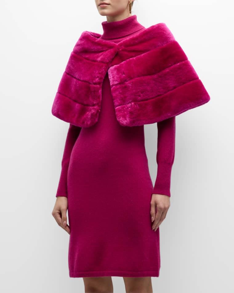 Horizontal Lamb Shearling Cape by GORSKI