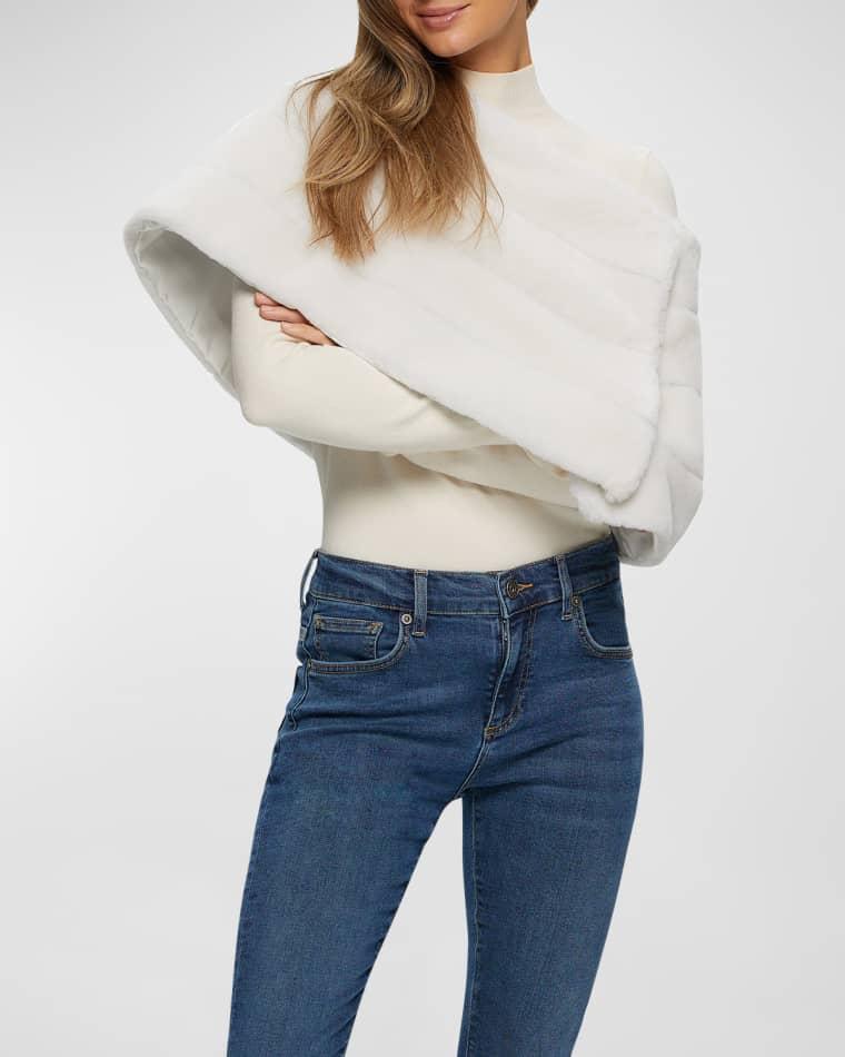 Horizontal Lamb Shearling Cape by GORSKI