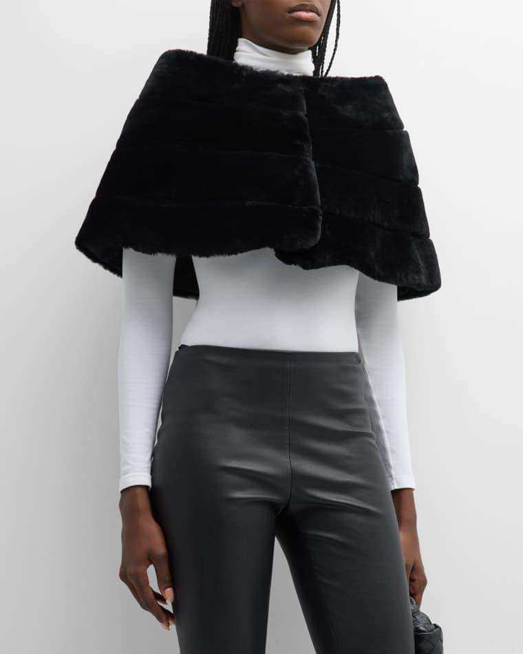 Horizontal Lamb Shearling Cape by GORSKI