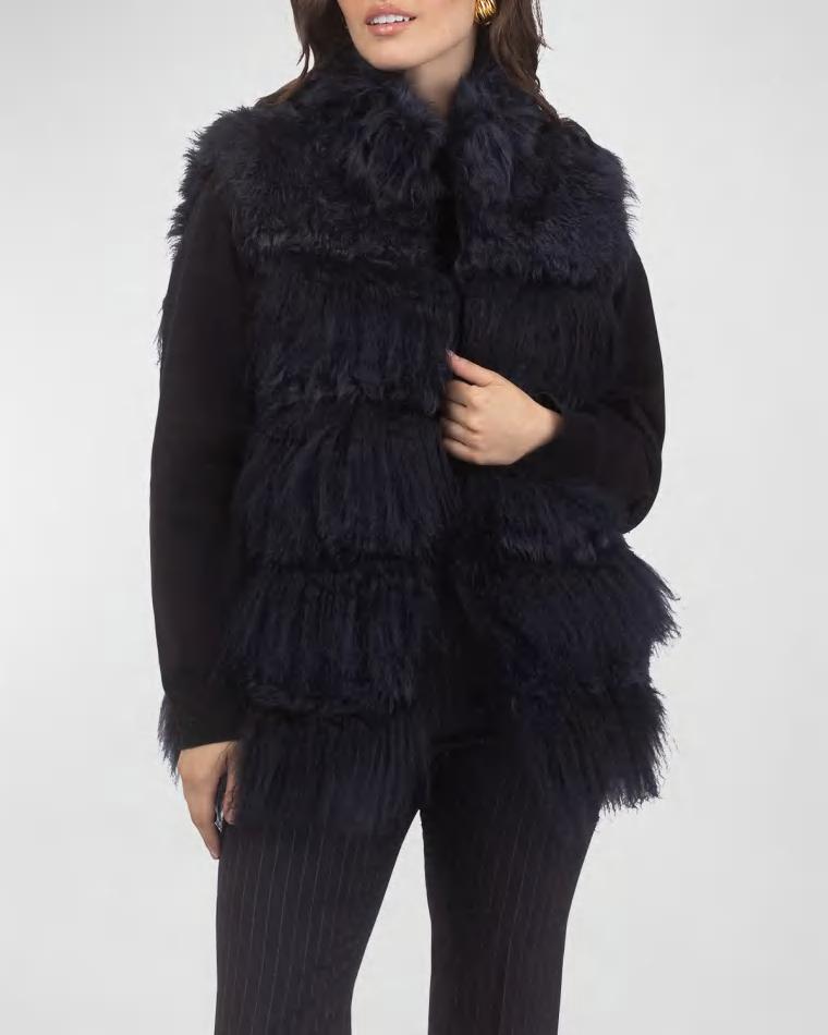 Horizontal Lamb Shearling Vest by GORSKI