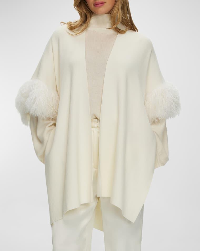 Knit Wool Vest With Mongolian Lamb Cuffs by GORSKI