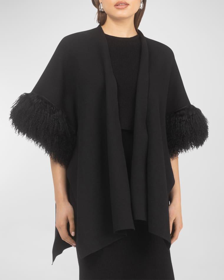 Knit Wool Vest With Mongolian Lamb Cuffs by GORSKI
