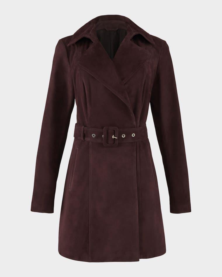 Metis Suede Belted Trench Coat by GORSKI