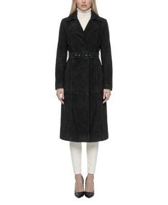 Metis Suede Belted Trench Coat by GORSKI