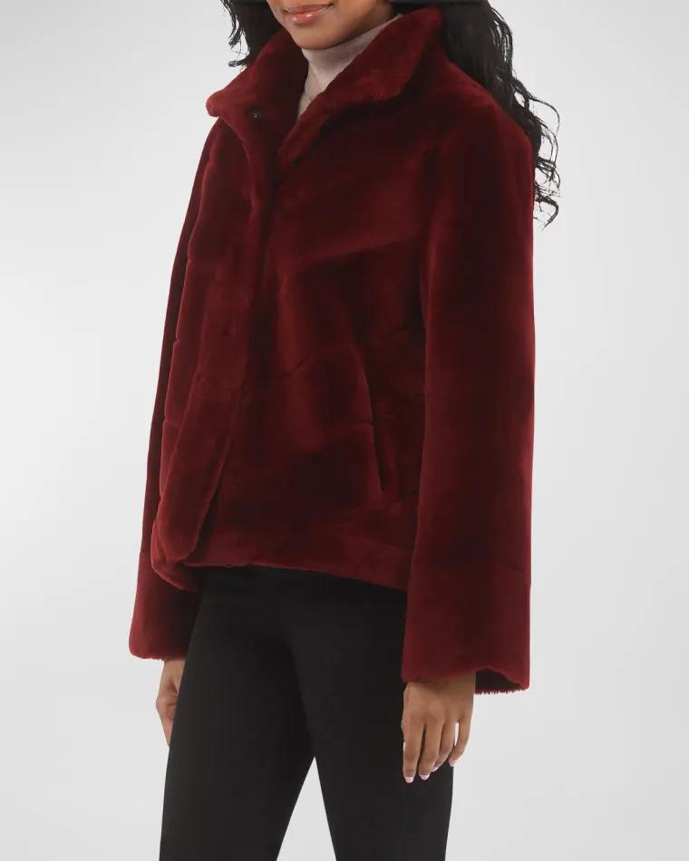 Reversible Chevron Lamb Shearling Jacket With Horizontal Sleeve by GORSKI