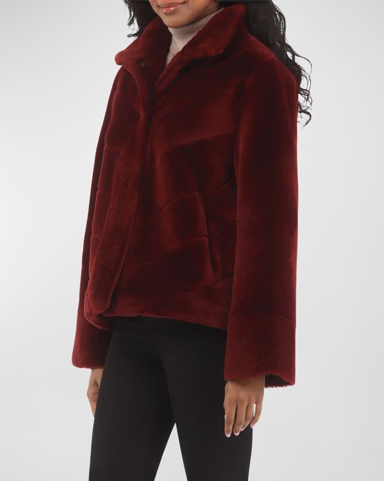Reversible Chevron Lamb Shearling Jacket With Horizontal Sleeve by GORSKI