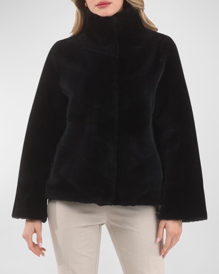 Reversible Chevron Lamb Shearling Jacket With Horizontal Sleeve by GORSKI