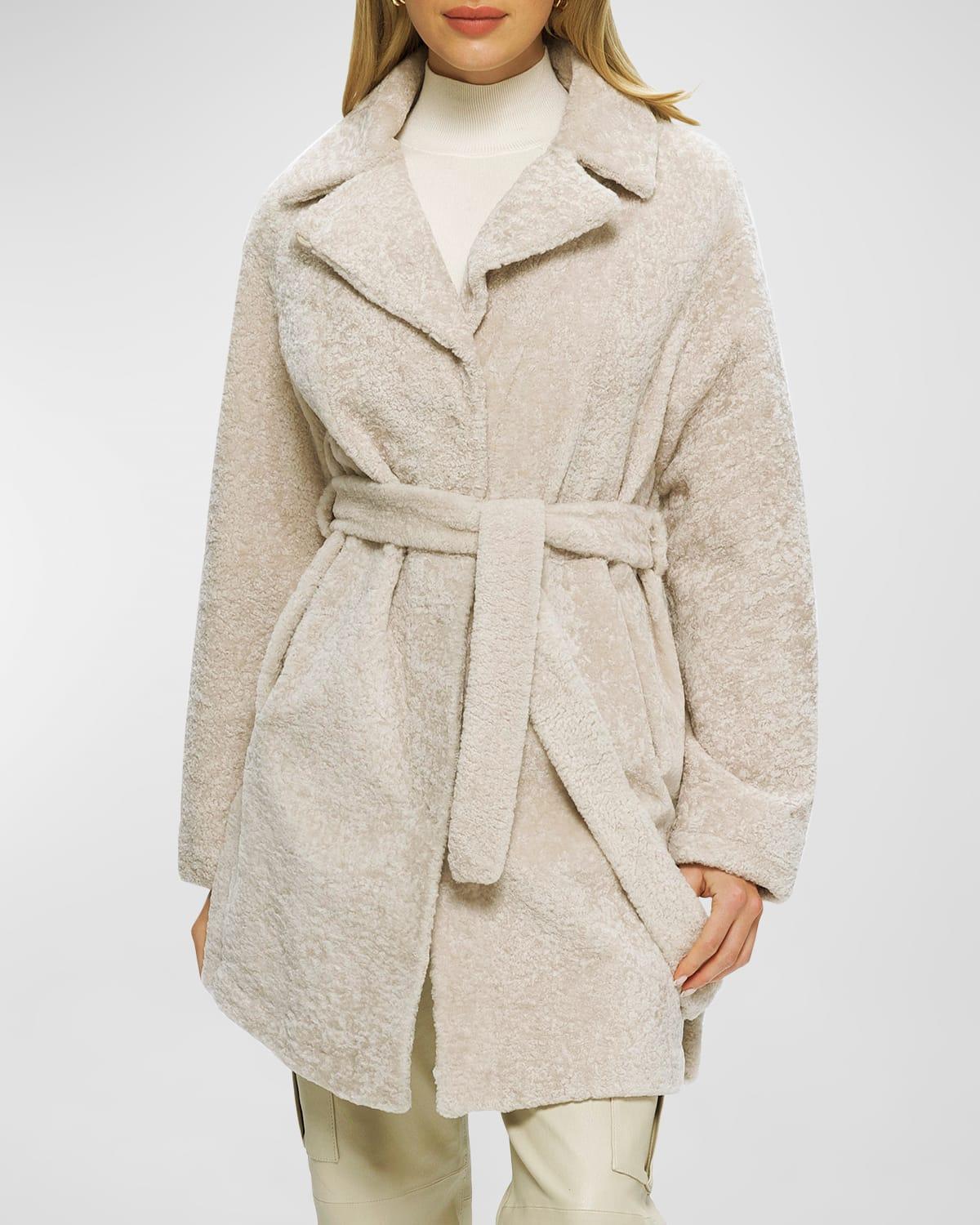 Reversible Lamb Shearling Belted Stroller Coat by GORSKI