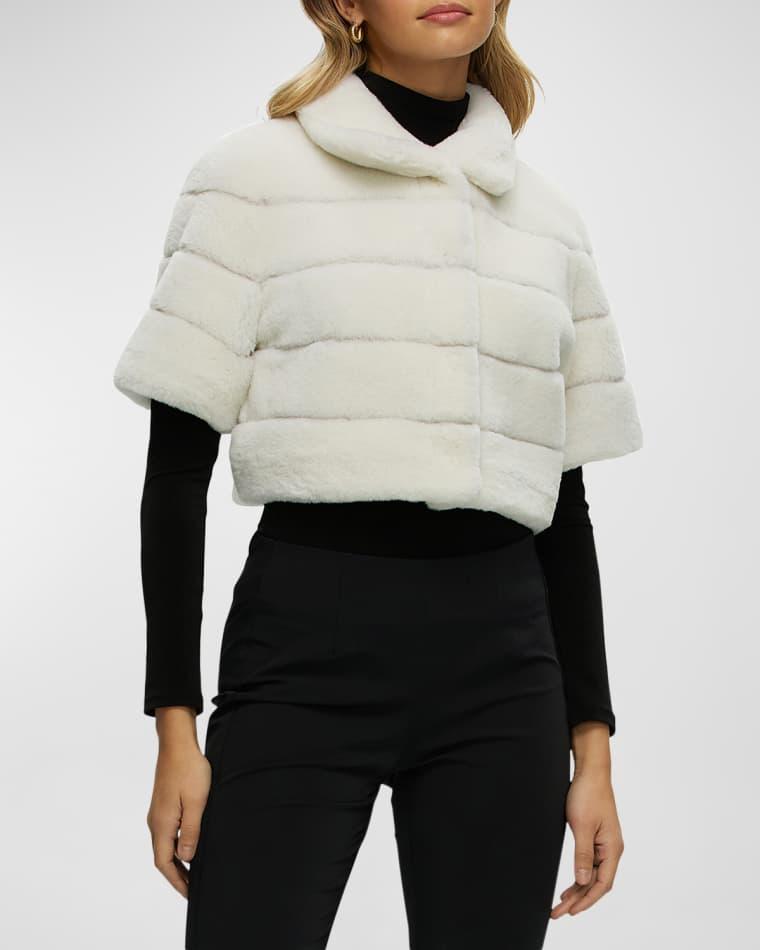Reversible Lamb Shearling Bolero Jacket With Cropped Sleeves by GORSKI