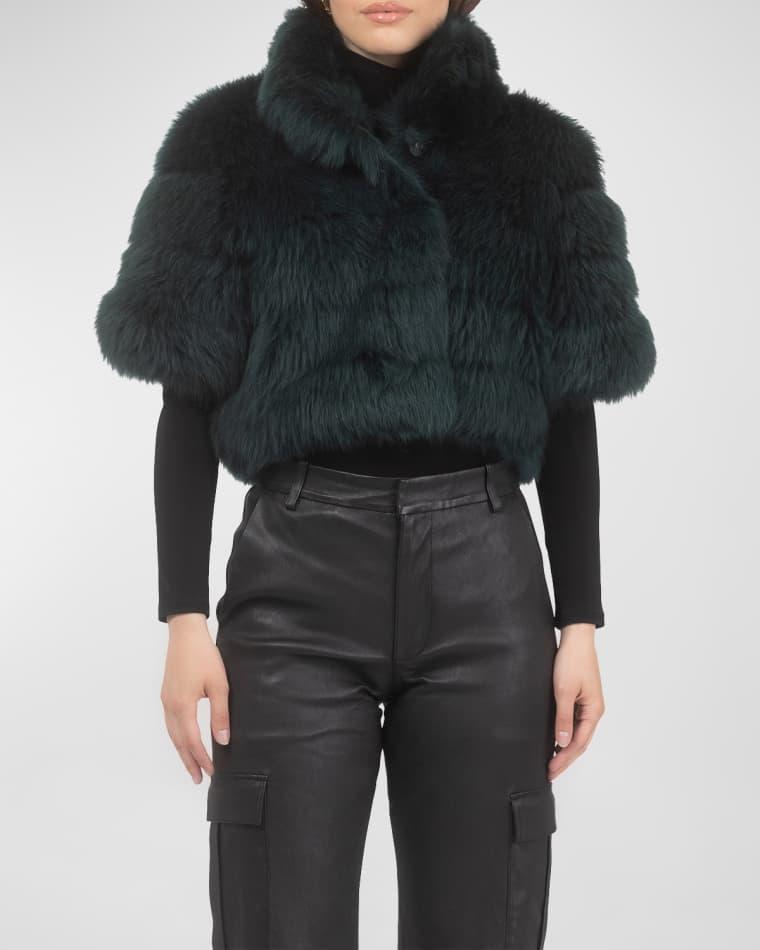 Reversible Merinillo Lamb Shearling Bolero Jacket With Cropped Sleeves by GORSKI