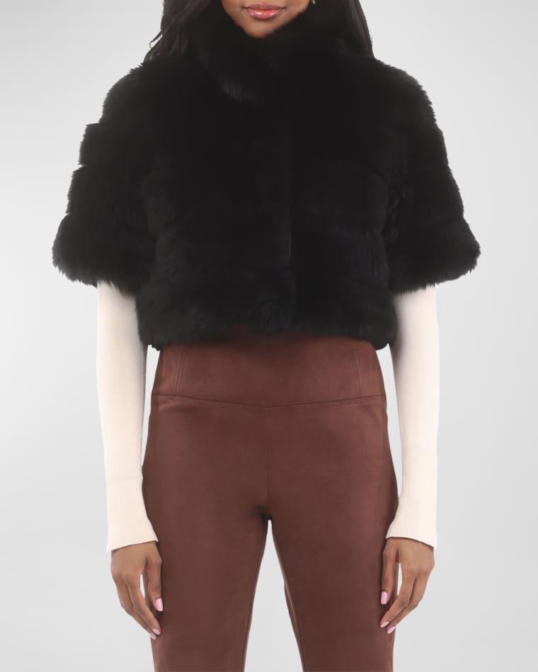 Reversible Merinillo Lamb Shearling Bolero Jacket With Cropped Sleeves by GORSKI