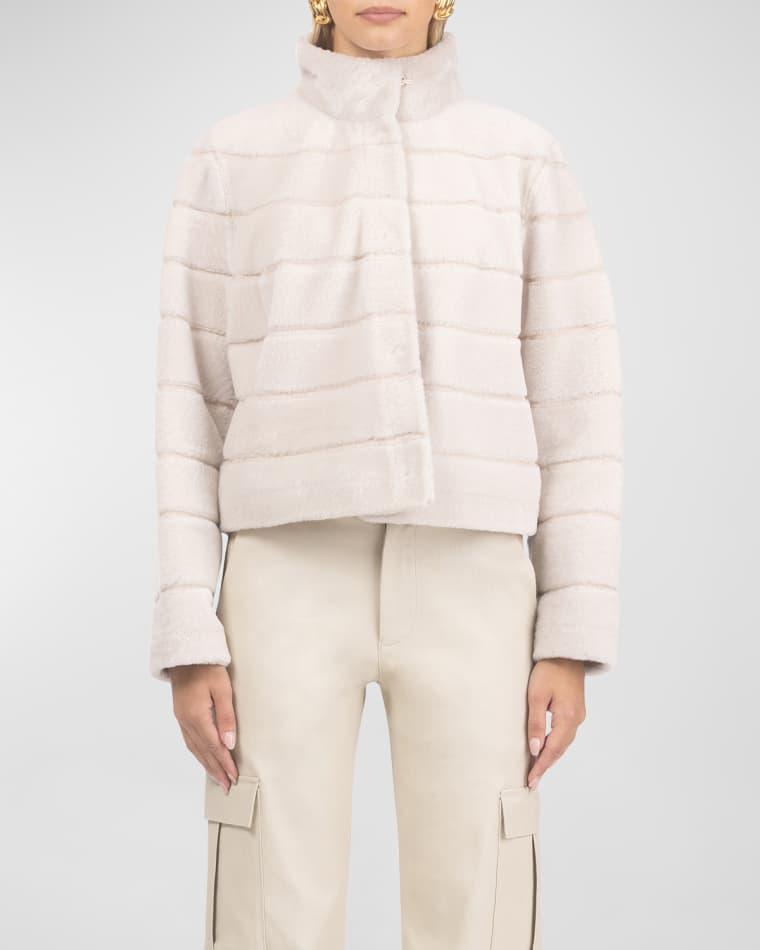 Reversible Textured Lamb Shearling Jacket by GORSKI