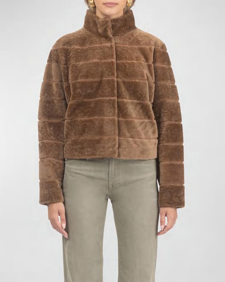 Reversible Textured Lamb Shearling Jacket by GORSKI