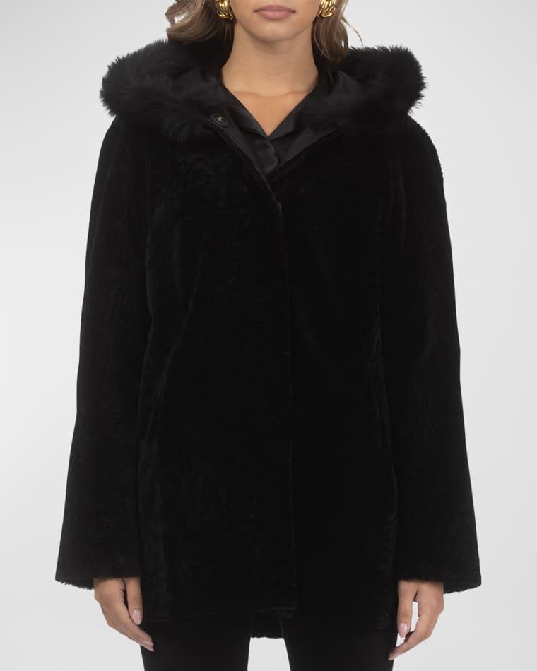 Reversible Textured Lamb Shearling Parka With Merinillo Lamb Shearling Trim by GORSKI