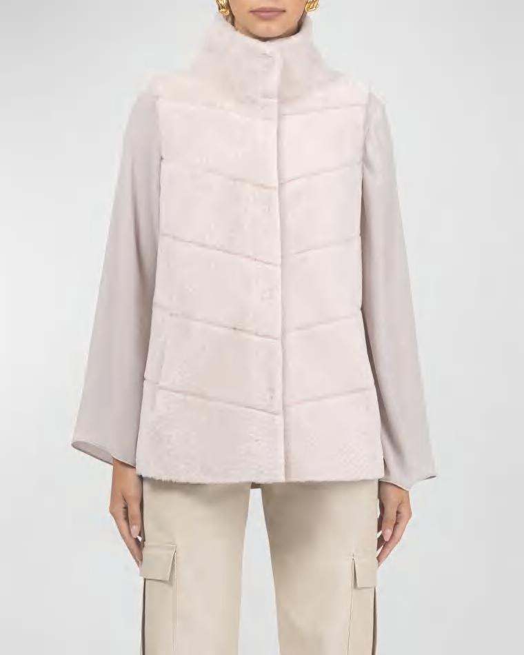 Reversible Textured Lamb Shearling Vest by GORSKI